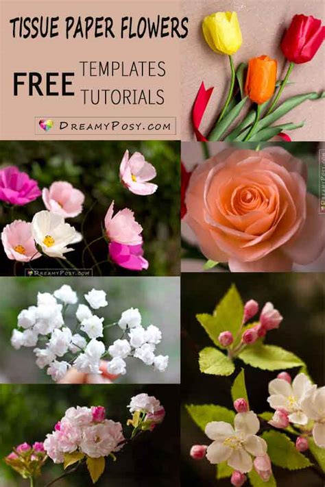 Tissue paper flowers | Free templates and tutorials