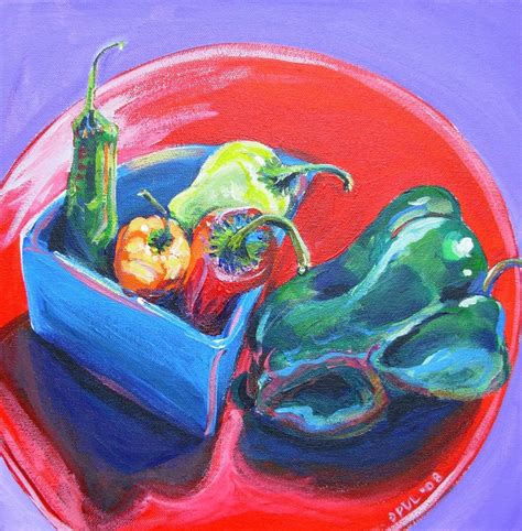 Salsa 6 original acrylic still life food painting by pamvanlonden