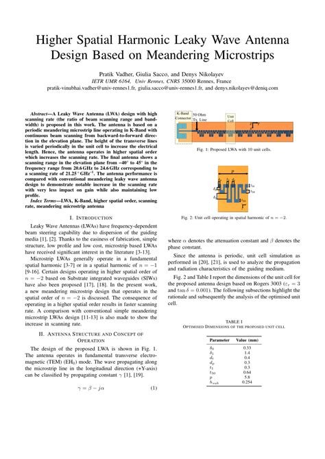 Pdf Higher Spatial Harmonic Leaky Wave Antenna Design Based On