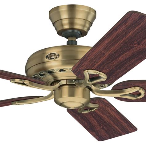 Hunter Savoy Ceiling Fan - Elegant Design - Antique Brass 52"