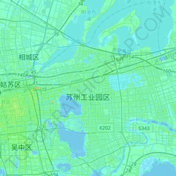 Suzhou Industrial Park topographic map, elevation, terrain