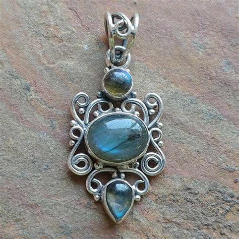 Sterling Silver Labradorite Pendant X Mm Transglobal Trading