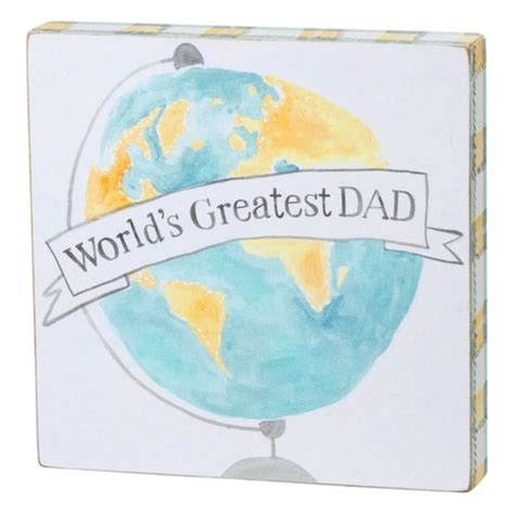 Primitives By Kathy Accents Primitives By Kathy Worlds Greatest Dad Wooden Block Sign Decor