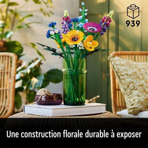 Lego Icons Bouquet De Fleurs Sauvages Plantes Artificielles Avec