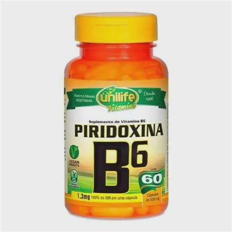 Piridoxina Vitamina B6 Unilife 60 Cápsulas em Promoção Ofertas