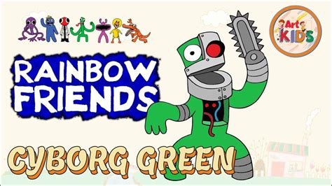 How To Draw Green Cyborg Roblox Rainbow Friends Tutorial Youtube