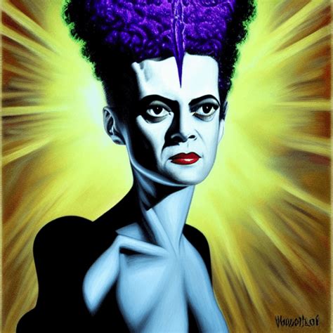 Bride Of Frankenstein Painting In Painter Of Light Style · Creative Fabrica