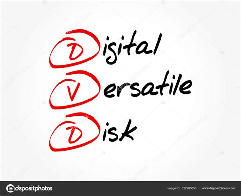 dvd digital versatile disk acronym technology concept background stock