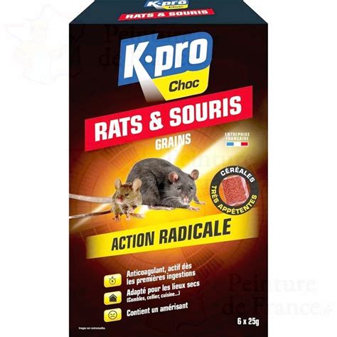 Grains Anticoagulant KPRO Rodenticide Contre Rats Et Souris 150g 6 X