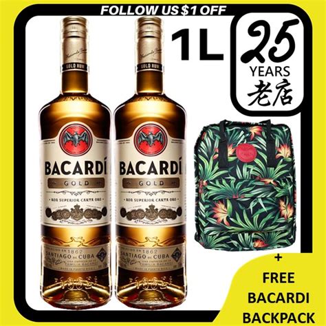 L Bacardi Carta Oro Gold Rum Liter Twin Bottles W O Gift Box Free