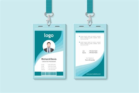 Portrait Id Card Template Cardtemplatemyid