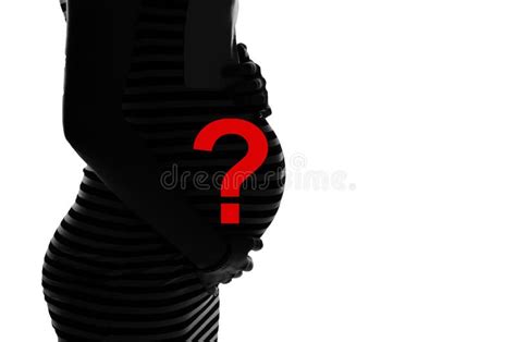 Silhouette D Une Femme Enceinte Avec Un Point D Interrogation Sur Son