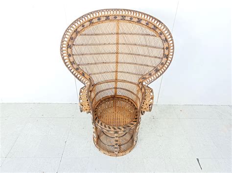 Vintage Wicker Peacock Chair 1970s At 1stdibs