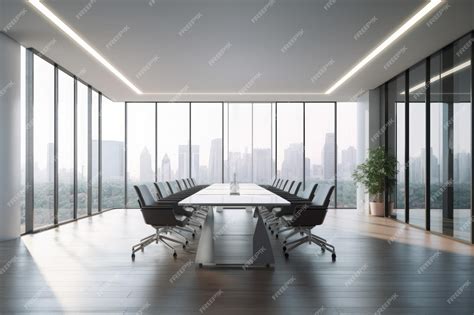 Premium AI Image | Modern office conference room with large windows ...