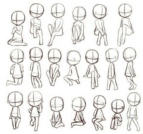 Como Dibujar Anime Manga Chibi Poses Bocetos Esbozos Tutoriales