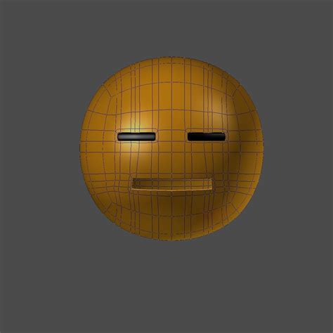 D Model Emoji Expressionless Face Vr Ar Low Poly Cgtrader