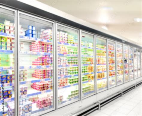 empty supermarket,frozen food from a supermarket freezer. Stock Photo ...