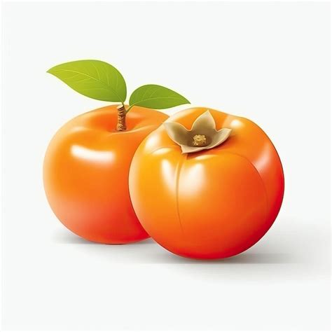 Premium Vector D Vector Persimmon On White Background