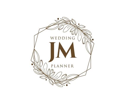 colección de logotipos de monograma de boda con letras iniciales jm