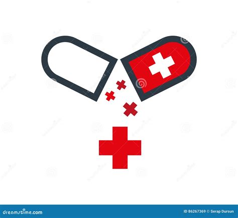 Drug Capsule Logo Design Cartoon Vector | CartoonDealer.com #86267253