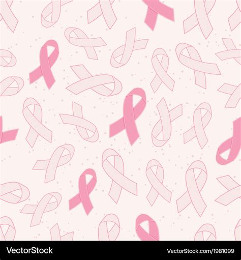 Breast Cancer Awareness Ribbons Seamless Pattern Vector Image