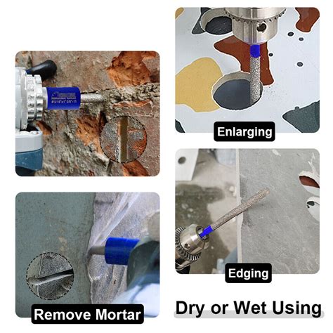 Diamond Vacuum Brazed Mortar Raking Bit Removing Mortar Brick Stone Ø7