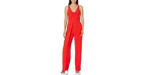 Trina Turk Pleated Bodice Jumpsuit In Red Lyst