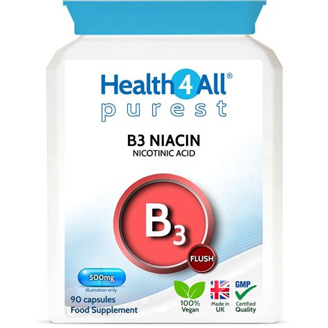 Vitamin B3 Niacin Nicotinic Acid 500mg Capsules Health4all