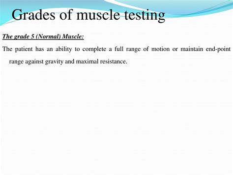 Manual Muscle Tests Grading