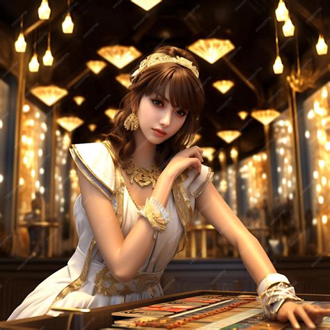 Premium Photo Beautiful Anime Rich Girl With Elegant Costume On The