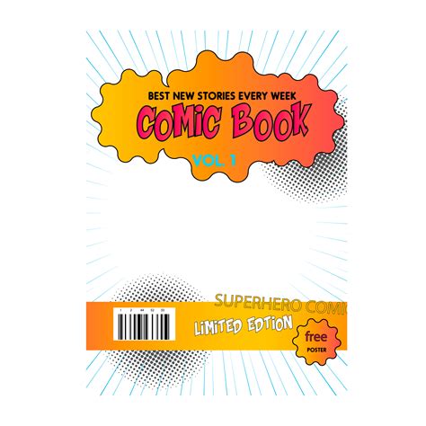 Comic Book Cover Template Design Png