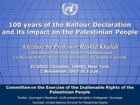 100 Years Of The Balfour Declaration And Its Impact On The Palestinian