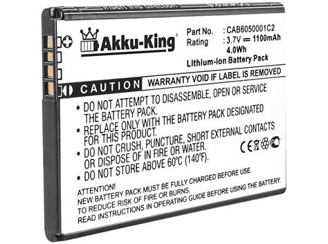 Akku King Akku F R Alcatel Cab C Li Ion Handy Akku Volt