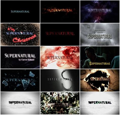 Supernatural Title Cards Seasons 1 7 With Special Episode Title Cards Supernatural