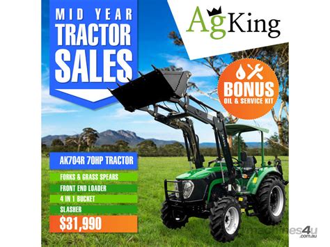 New Agking Agking Hp Rops Wd Tractor With Fel In Bucket