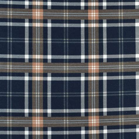 Cotton Flannel Checks Dark Blue Fabrics Hemmers