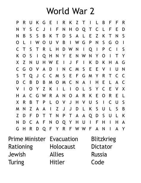 World War 2 Word Search WordMint