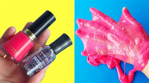 How To Make Pink Slime With Nail Polish Diy Slime Without Borax Or Liquid Starch By Bum Bum