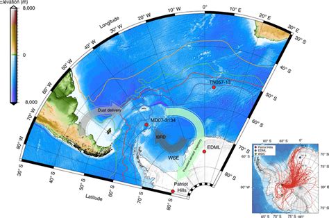 The South Atlantic Sector Of The Southern Ocean With The Locations Of