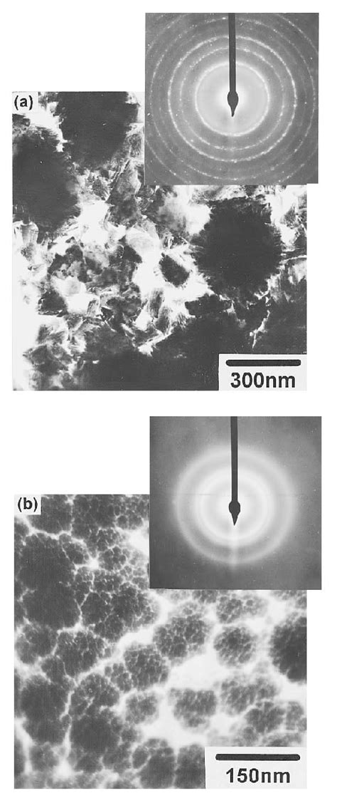 Plan View Tem Micrographs And Selected Area Diffraction Patterns Sadps