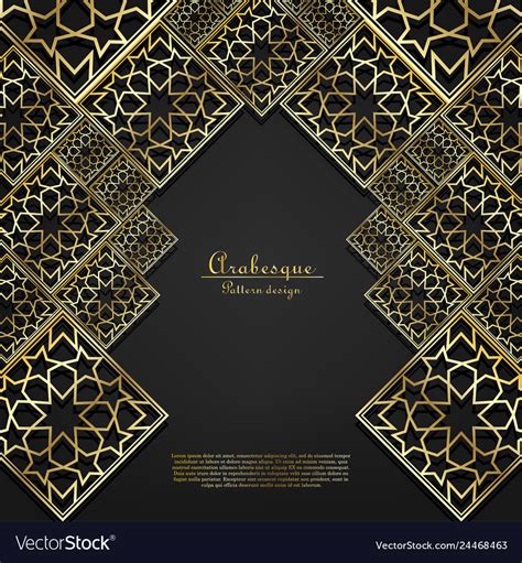 Arabesque gold pattern background template Vector Image