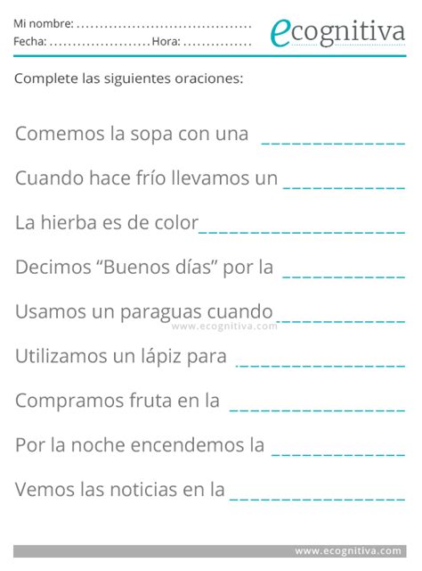 Ejercicios De Lenguaje Para Mayores Estimulaci N Cognitiva