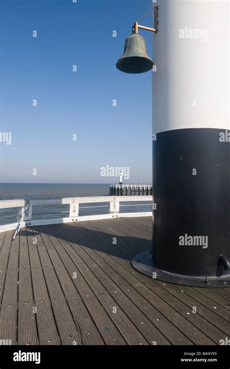 Nieuwpoort End Of The Pier Belgium North Sea Coast Nieuport Stock Photo