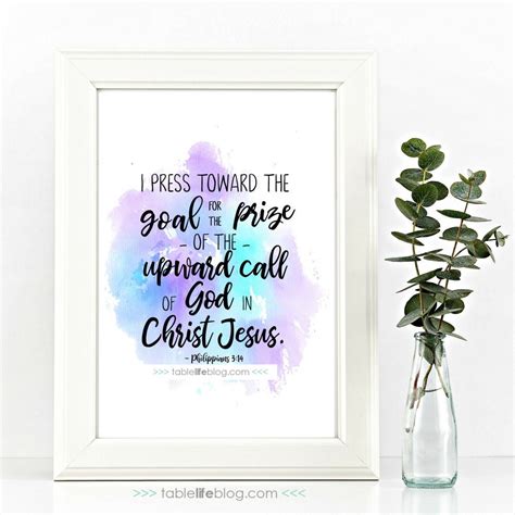 I Press Toward The Goal Philippians Watercolor Scripture Etsy