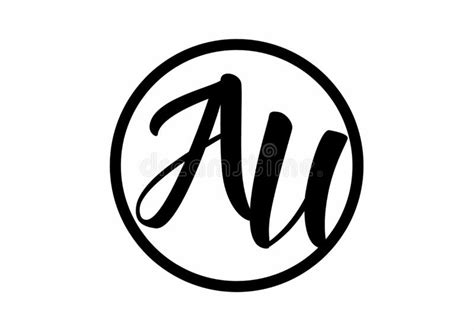 graphic shape  au initial letter stock vector illustration