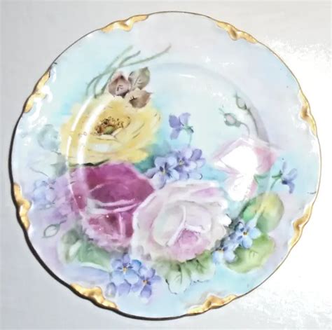 Hutschenreuther Selb Bavaria Germany Floral Plate Hand Painted Signed