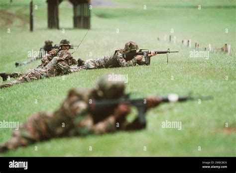 Marines Participating In A Live Fire Competition On Range 2 Fire M16a2