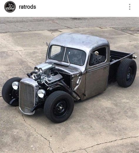 Rat Rods Truck Vintage Car Parked On Concrete