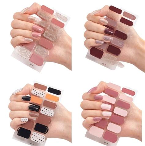 Adesivo de unha esmalte decorado para mãos manicure unhas autocolantes