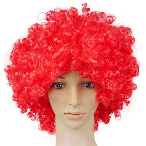 Halloween Disco Clown Curly Afro Circus Fancy Dress Hair Wigs Xmas Party Costume